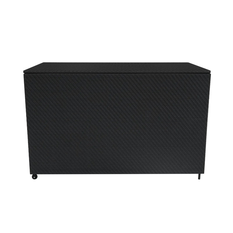 Black Rattan Modular 6-Piece Furniture Set with 996L Storage Box