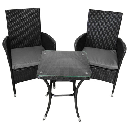 Classic Black Rattan Bistro Set