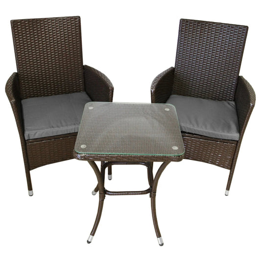 Rattan Bistro Set Brown