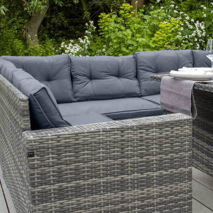 Grey Rattan Corner Sofa Set for Modern Outdoor Living
