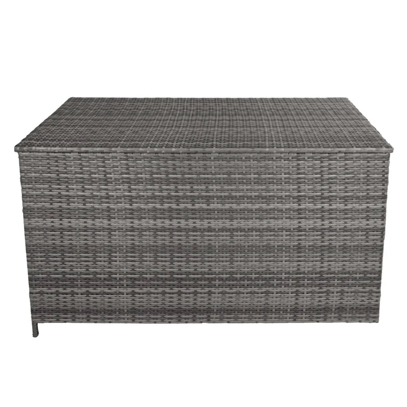 Weatherproof 582L Grey Rattan Storage Chest for Cushions