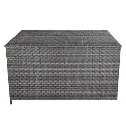 Weatherproof 582L Grey Rattan Storage Chest for Cushions