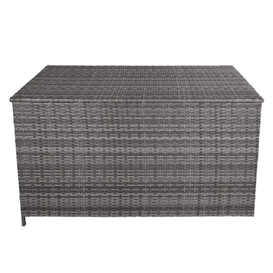 Weatherproof 582L Grey Rattan Storage Chest for Cushions